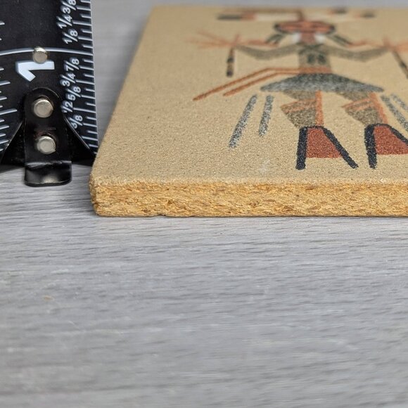 Native American Sand Art Painting "Healing God" Signed 3" x 6" New Mexico - Picture 14 of 14
